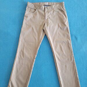 Peter Millar EB66 Pants Mens 35x32 Khaki/Tan 5 Pocket Performance Golf
